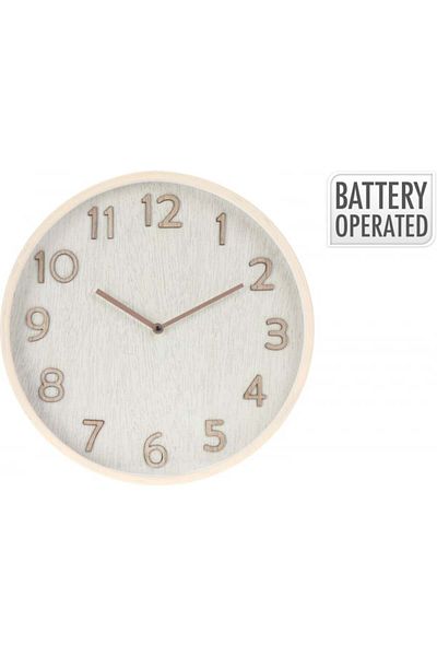 Koopman Round Wall Clock - Light Wood Appearance