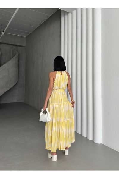 cottonage Halter Neck Belted Maxi Dress