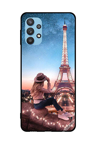 Covernex غطاء حماية لهاتف سامسونج جالاكسي M32 5G، فتاة قبعة بنية اللون وبرج إ...