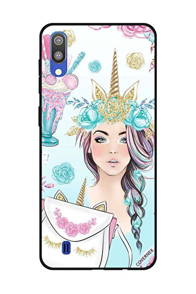 Covernex غطاء حماية لهاتف سامسونج جالاكسي M10 رموش على الحقيبة وفتاة وحيد القرن