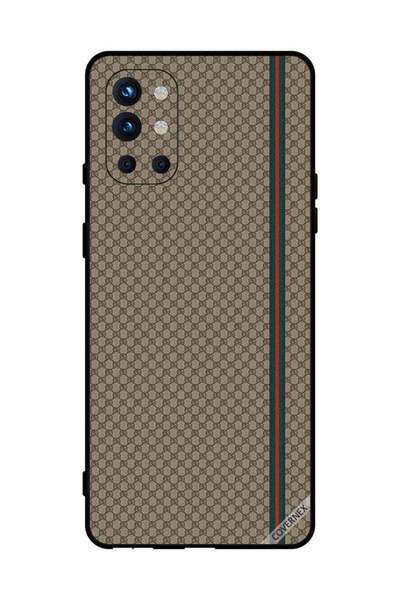 Covernex غطاء حماية لهاتف OnePlus 9R بخطوط حمراء وخضراء على نمط بني