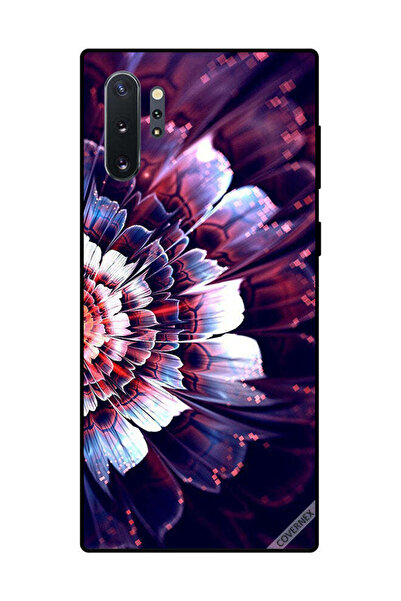 Covernex غطاء حماية لهاتف سامسونج جالكسي نوت 10 بلس مع زهرة كبيرة منعكسة على الجانب الأيسر