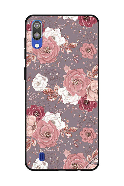 Covernex غطاء حماية لهاتف سامسونج جالاكسي M10 بنمط زهور بلون الشوكولاتة
