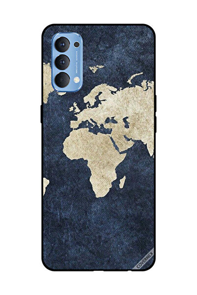 Covernex غطاء حماية لهاتف OPPO Reno 4 4G بنمط خريطة على الجينز