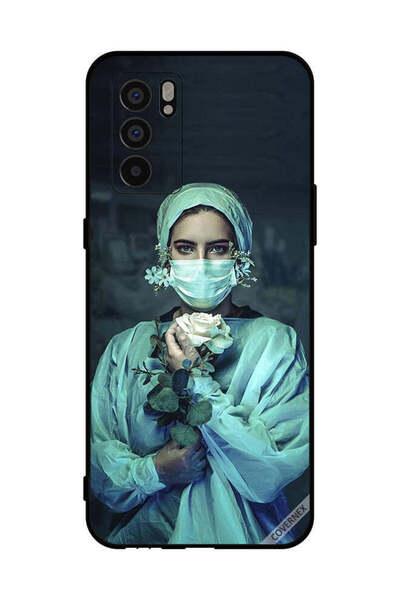 Covernex غطاء حماية لهاتف Oppo Reno6 5G ممرضة تحمل زهرة