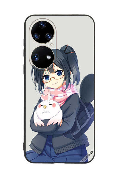 Covernex غطاء حماية لهاتف هواوي بي 50 برو فتاة تحمل حيوانًا أليفًا