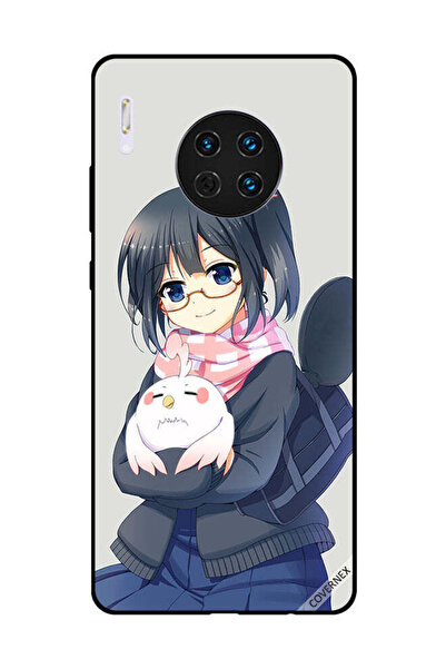 Covernex غطاء حماية لهاتف هواوي ميت 30 - فتاة تحمل حيوانًا أليفًا