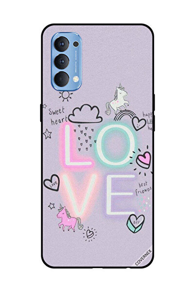 Covernex Protective Case Cover For OPPO Reno 4 4G Sweet Heart Love Unicorn