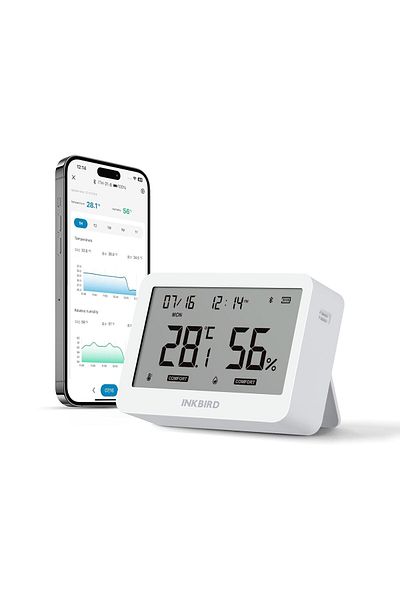 Inkbird Bluetooth Smart Thermo-Hygrometer ITH-21-B, 6-in-1 Indoor Temperature and Humidity Monitor w