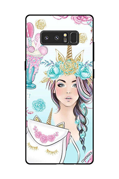 Covernex غطاء حماية لهاتف سامسونج جالاكسي نوت 8 رموش على الحقيبة وفتاة وحيد ا...