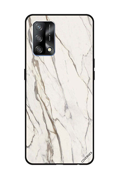 Covernex غطاء حماية لهاتف OPPO A74/F19 4G بنمط رخامي أبيض متشقق