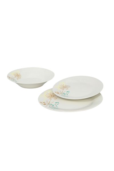 Oti 18-piece dinner service, 6 people, porcelain, Naturalezza, white