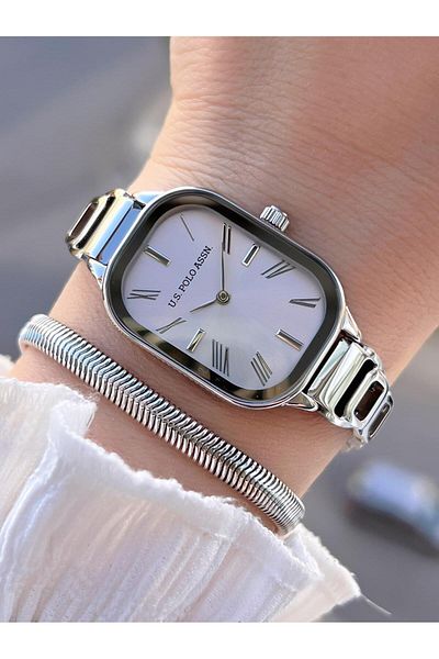 U.S. Polo Assn. U.S.Polo Assn Steel Cord 3 Atm Water Resistant Women Wrist Watch+Bracelet Gift Uspa.2111.M01