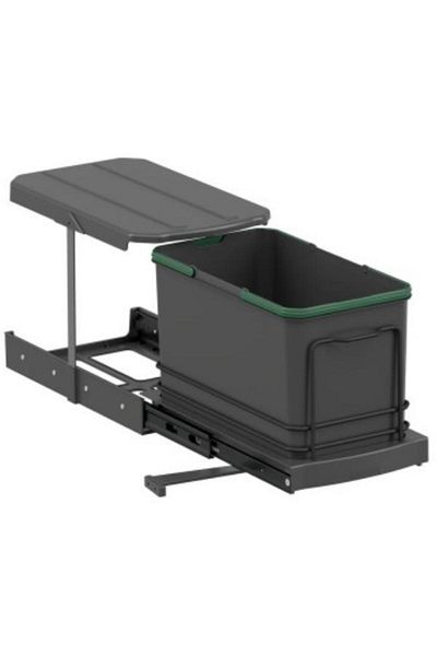STARAX S-2573-a Τηλεσκοπική Ράγα Πλαστική 16 Lt. Γκρι κάδος απορριμμάτων