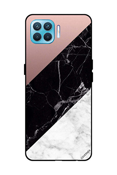 Covernex غطاء حماية لهاتف OPPO F17 Pro، أبيض وأسود، الجزء العلوي من الرخام بن...