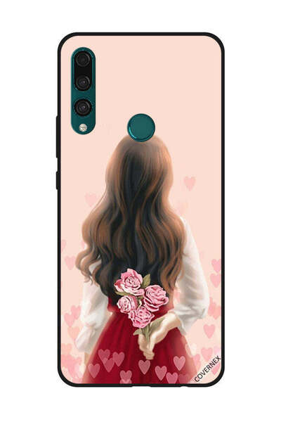 Covernex غطاء حماية لهاتف هواوي Y9 Prime 2019 - فتاة تخفي الزهور