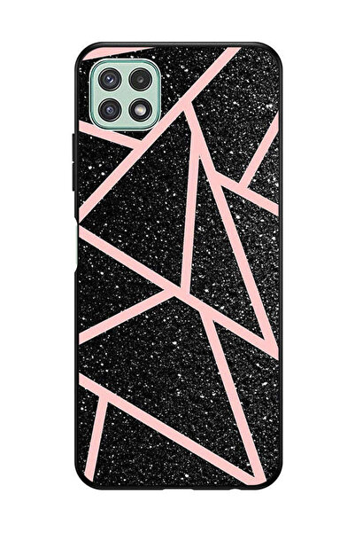 Covernex غطاء حماية لهاتف سامسونج جالاكسي A22 5G أسود لامع بنقشة مسارات وردية...