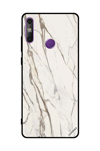 Covernex غطاء حماية لهاتف هواوي إنجوي 20E بنمط رخامي أبيض متشقق