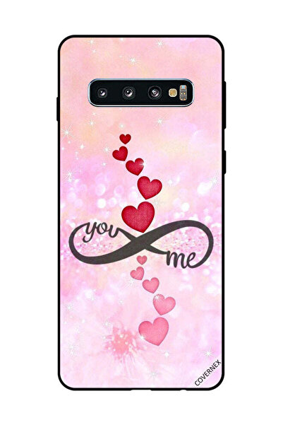 Covernex غطاء حماية لهاتف سامسونج جالاكسي S10 - قلوب حمراء ووردية - يو إنفيني...