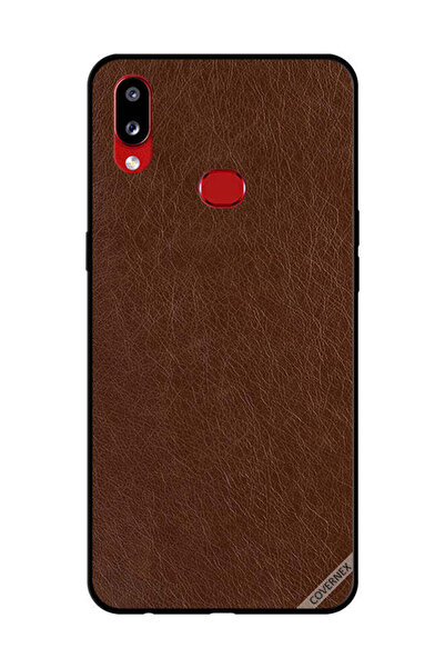 Covernex غطاء حماية لهاتف سامسونج جالاكسي A10s بنقشة جلد بني داكن