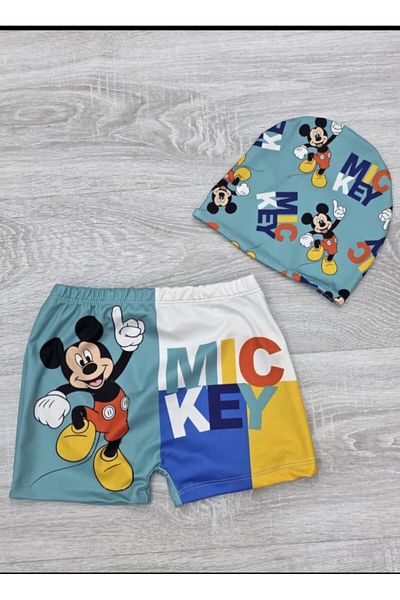 YARENKİDS Boy's Character Patterned Swimwear Shorts with Belt