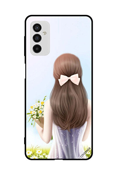 Covernex غطاء حماية لهاتف سامسونج جالاكسي M52 5G، فتاة جميلة تحمل الزهور