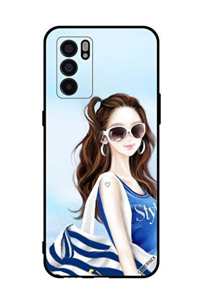 Covernex غطاء حماية لهاتف Oppo Reno6 5G بتصميم قميص أزرق