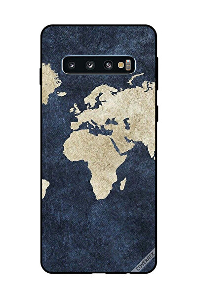 Covernex غطاء حماية لهاتف سامسونج جالاكسي S10 بنمط خريطة على الجينز