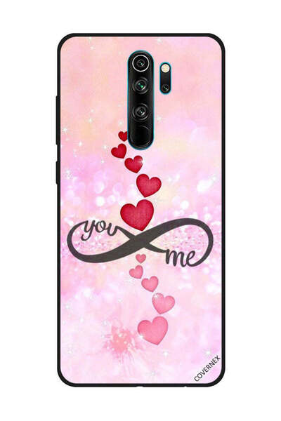 Covernex غطاء حماية لهاتف شاومي ريدمي نوت 8 برو - قلوب حمراء ووردية - يو إنفي...