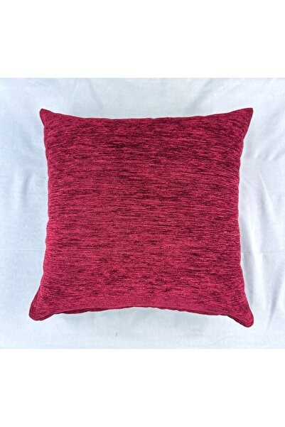 HHKARTS Red Chenille Plain Throw Pillow Cover 40X40
