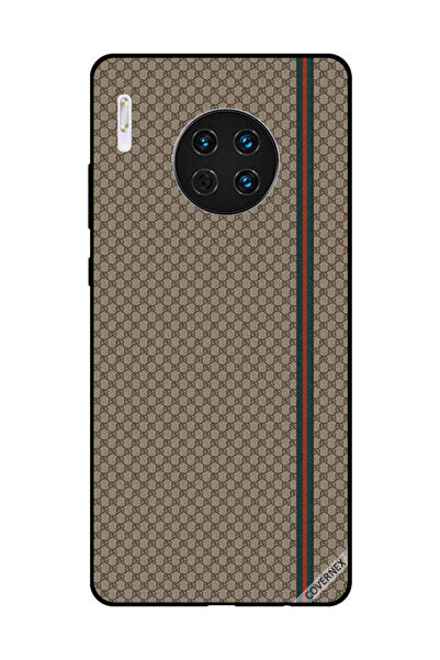 Covernex غطاء حماية لهاتف هواوي ميت 30 بخطوط حمراء وخضراء على نمط بني