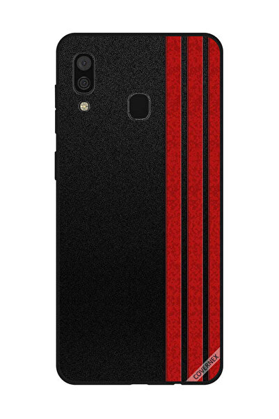 Covernex غطاء حماية لهاتف سامسونج جالاكسي A30 بثلاثة خطوط عمودية حمراء