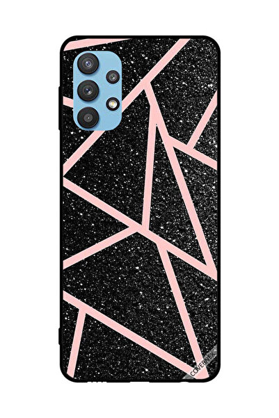 Covernex غطاء حماية لهاتف سامسونج جالاكسي M32 5G أسود لامع بنقشة مسارات وردية...