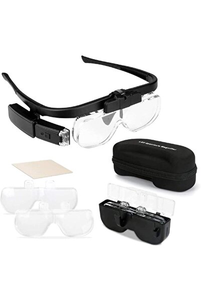 Choice عدسة مكبرة 1.5X/2X/ 2.5X/3.5X/4X/4.5X USB قابلة للشحن مع ضوء LED للقرا...