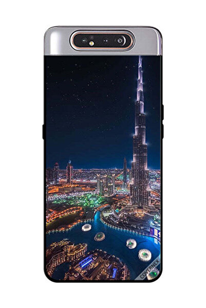 Covernex غطاء حماية لهاتف سامسونج جالاكسي A80 مع منظر ليلي لوسط المدينة