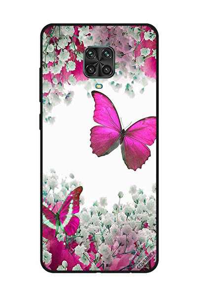 Covernex غطاء حماية لهاتف شاومي ريدمي نوت 9S/9 برو - وردي داكن، فراشات وزهور ...