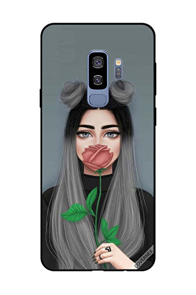 Covernex غطاء حماية لهاتف سامسونج جالاكسي S9 بلس، فتاة لطيفة تخفي فمها بلون و...