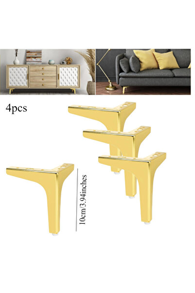 Choice 4 قطع - 10 سم ذهبية 4 قطع DIY استبدال أريكة الساقين المعدنية للأثاث ال...