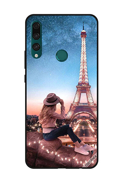 Covernex غطاء حماية لهاتف هواوي Y9 Prime 2019 - فتاة قبعة بنية وبرج إيفيل