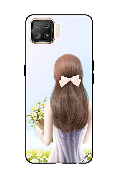 Covernex غطاء حماية لهاتف OPPO F17 فتاة جميلة تحمل الزهور