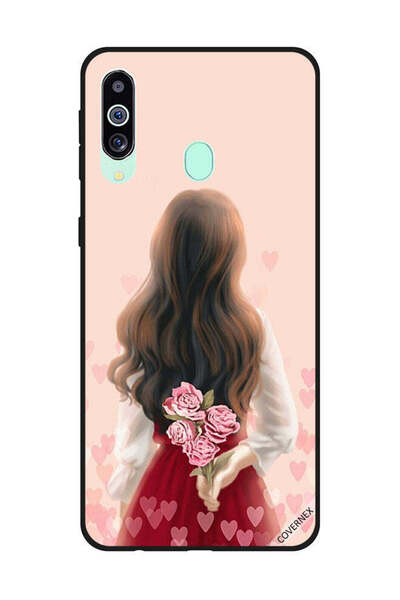 Covernex غطاء حماية لهاتف سامسونج جالاكسي M40/A60 فتاة تخفي الزهور