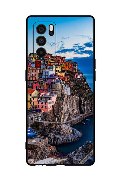 Covernex غطاء حماية لهاتف Oppo Reno6 Pro+ 5G - منازل ملونة على البحر