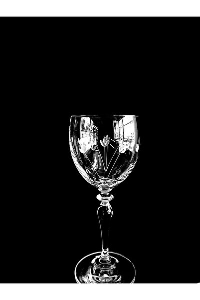 Paşabahçe Özel Kesim Köşeli Lale Dekorlu Kristalize Kadeh Bardak 6’lı – Kahve Yanı Sunum İçin İdeal