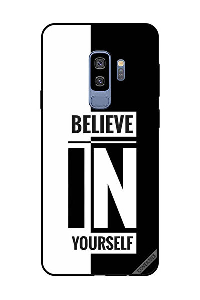 Covernex غطاء حماية لهاتف سامسونج جالاكسي إس 9 بلس - ثق بنفسك - أسود وأبيض