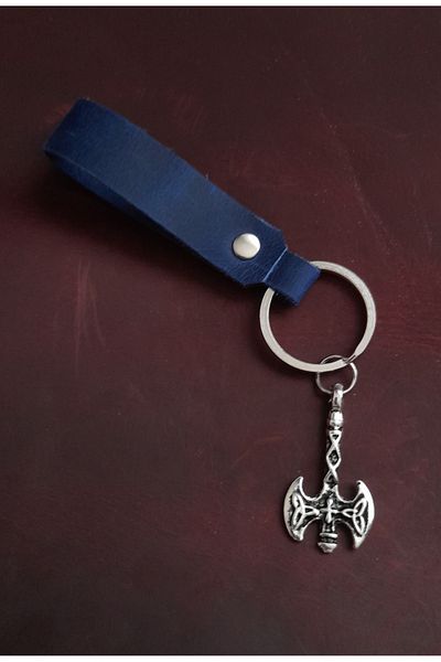 BSN Store Double Axe Symbol Keychain Hand Made Real Leather Keychain