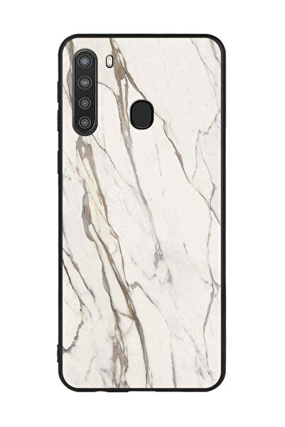 Covernex غطاء حماية لهاتف سامسونج جالاكسي A21 بنمط رخامي أبيض متشقق