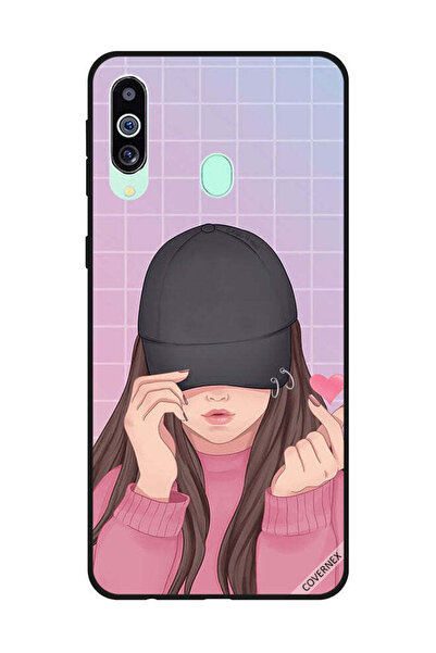 Covernex غطاء حماية لهاتف سامسونج جالاكسي M40/A60 - قبعة سناب لوف السوداء للبنات
