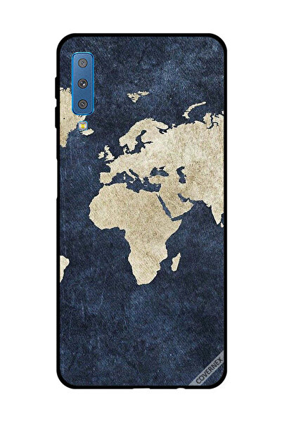 Covernex غطاء حماية لهاتف سامسونج جالاكسي A7 2018 بنمط خريطة على الجينز