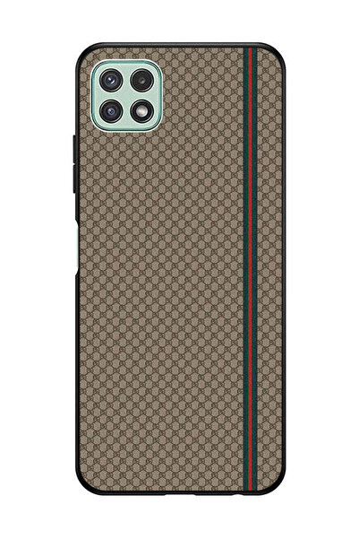 Covernex غطاء حماية لهاتف سامسونج جالاكسي A22 5G بخطوط حمراء وخضراء على نمط بني