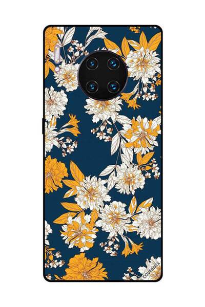 Covernex غطاء حماية لهاتف هواوي ميت 30 برو بنقشة زهور وأوراق صفراء وبيضاء